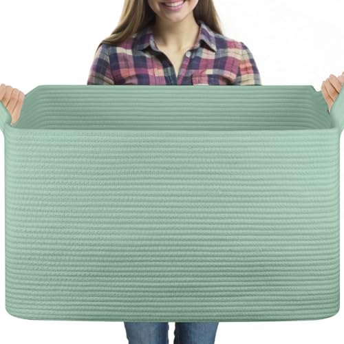 95L Extra Large Woven Storage Basket for Living Room and Nursery
