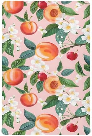 ALAZA Peach Tropical Fruit Crib Sheets for Girls and Boys