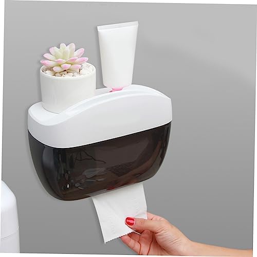 PHENOFICE Waterproof Toilet Paper Holder with Tissue and Storage Rack