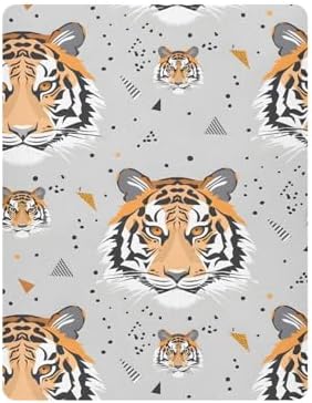 ALAZA Tigers Triangles Forest Animal Crib Sheets for Girls and Boys