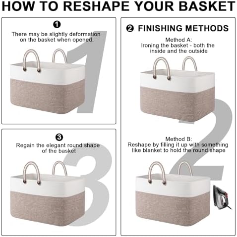 OIAHOMY 95L Woven Basket with Handles