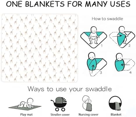 VigorSpring 5-Pack Newborn Swaddle Set with Hat Bibs and Bag