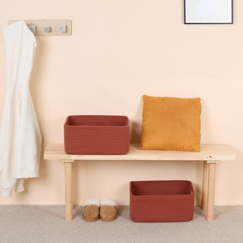 4-Pack Large Storage Baskets 17x13x75 Oxide Red
