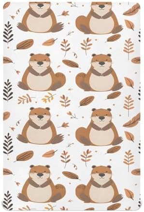 ALAZA Cute Beaver Forest Baby Crib Fitted Sheet