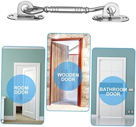 SHAUNI 4Pcs Silver Barn Door Latches with Mounting Screws