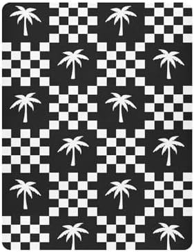 Palm Tree Check Crib Sheets Playard Sheets for Baby Toddler