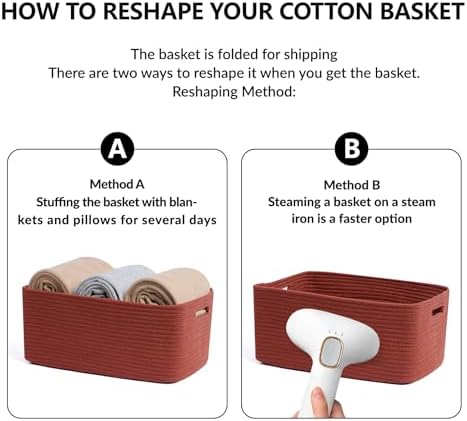 4-Pack Large Storage Baskets 17x13x75 Oxide Red