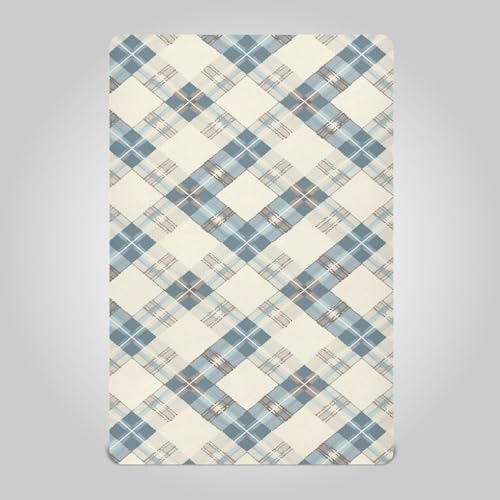 Wassud Pastel Blue Plaid Crib Sheets Set 1