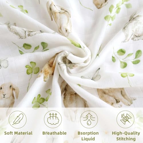 LifeTree Baby Swaddle Blankets with Rabbit Pattern