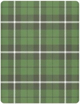 St Patricks Day Plaid Scottish Green Crib Sheet for Boys