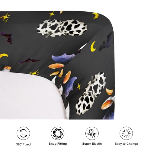 Halloween Cows Pumpkins Crib Sheet 52x28 Fitted Mattress Cover