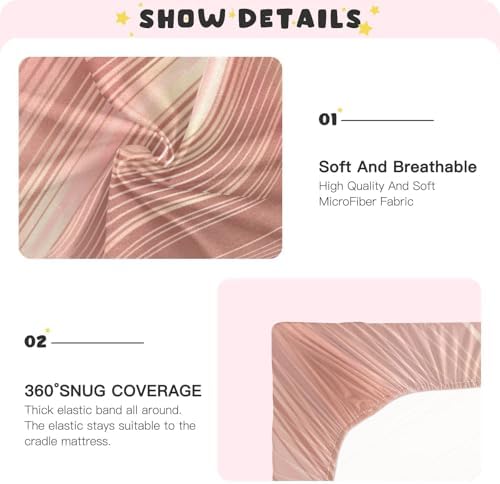 KICPOAY Rose Gold Brushed Crib Sheet for Baby