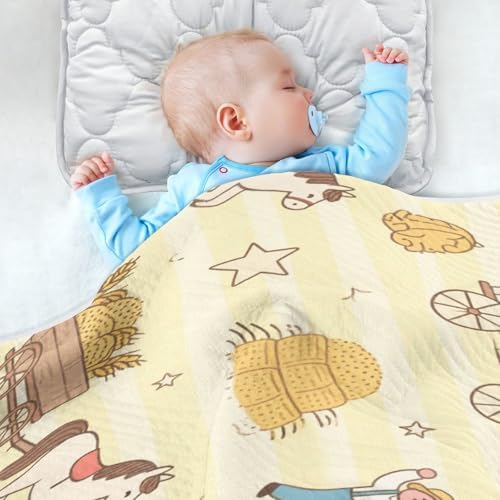 Custom Happy Farm Bunny Swaddle Blanket 30x40in