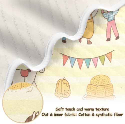 Custom Happy Farm Bunny Swaddle Blanket 30x40in