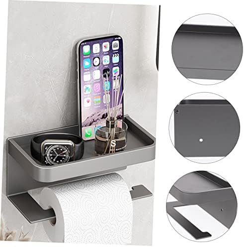 HOLIDYOYO Wall-Mounted Toilet Paper Holder with Shelf and Storage