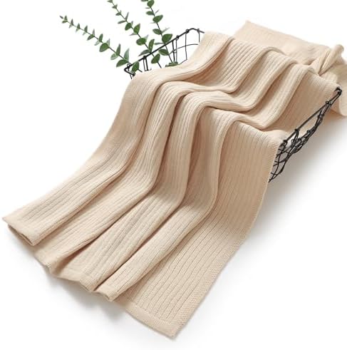 Wugugu Baby Swaddle Blanket 30x40 Inch Cotton Ribbed Knit