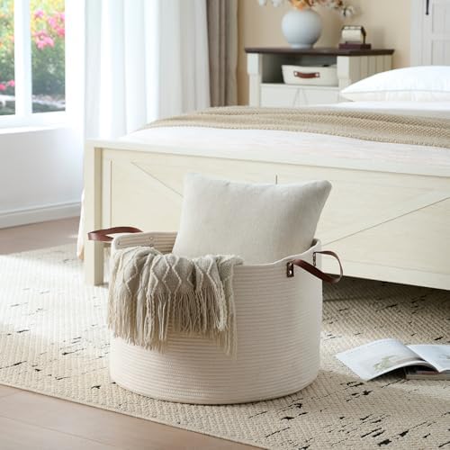Luxury Little Extra Large Cotton Woven Nursery Basket with Handles 1