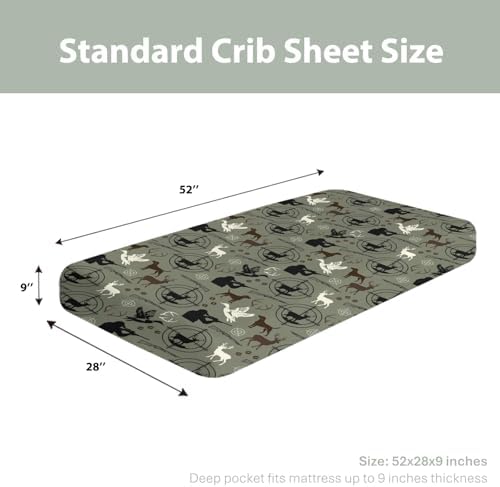 Hunting Deer Duck Baby Crib Sheets 52x28 Inch Fitted Mattress Cover