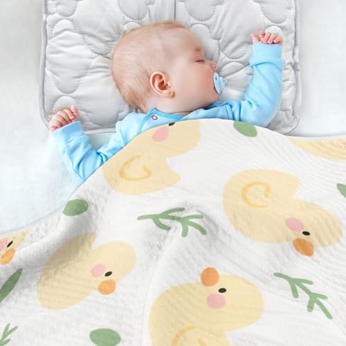 Customizable Cute Yellow Duck Baby Blanket with Name