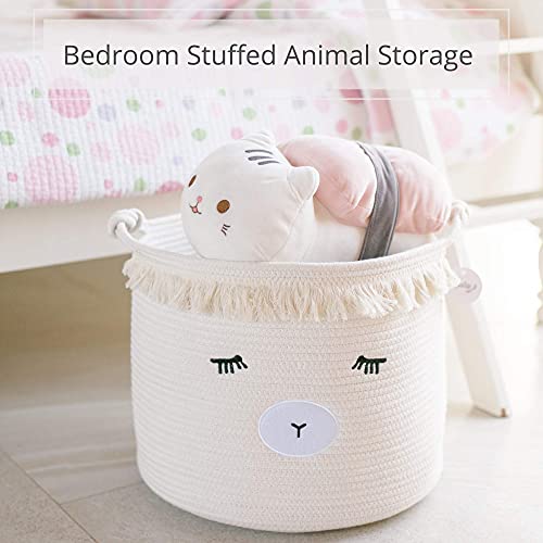 LUXILILY Woven Baby Basket with Lamb Design