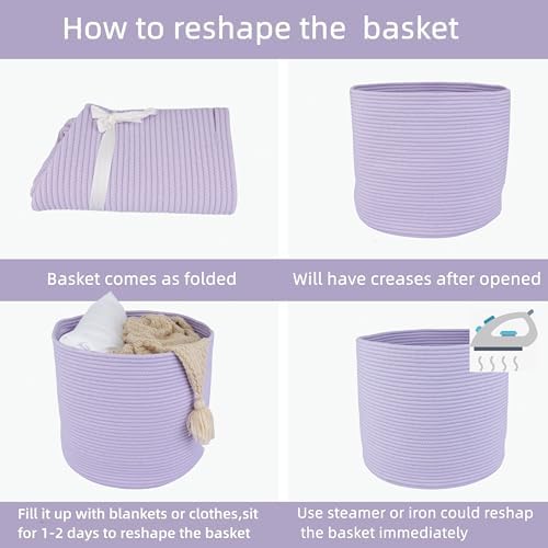Cotton Rope Storage Basket 16x14 Multi-Purpose Nursery Organizer