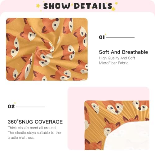 ALAZA Fox Forest Crib Sheets for Baby Bedding
