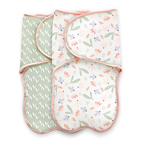 Ingenuity Farewell Fuss 2-Pk Adjustable Swaddle Set - Posy