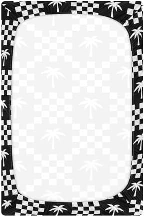 Palm Tree Check Crib Sheets Playard Sheets for Baby Toddler