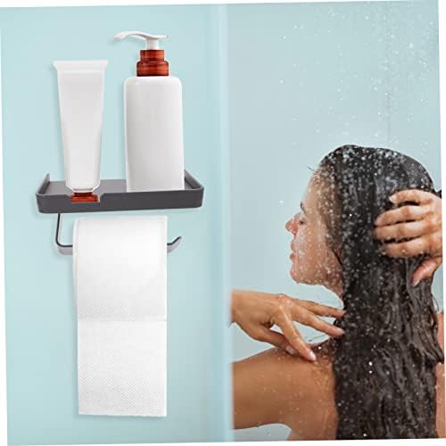 Garneck Dual-Use Toilet Paper Holder with Storage Shelf