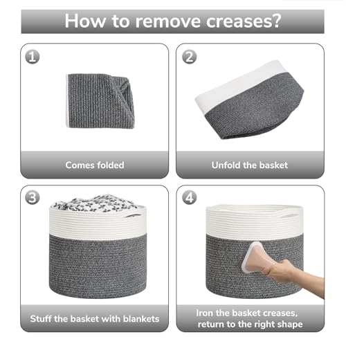 Goodpick Large Cotton Rope Basket - Gray