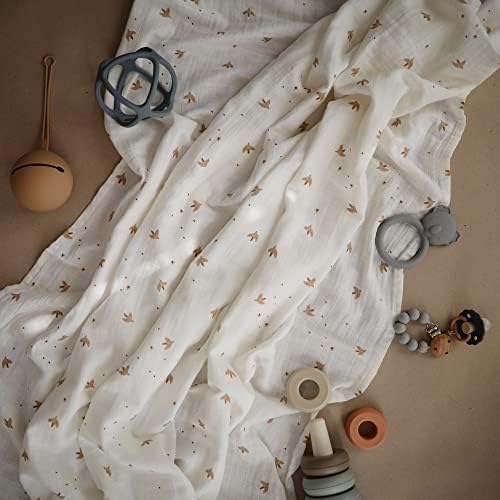 Mushie Muslin Swaddle Blanket - Sparrow