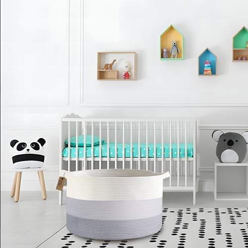 COMFY-HOMI XXXL Laundry Basket - White and Grey