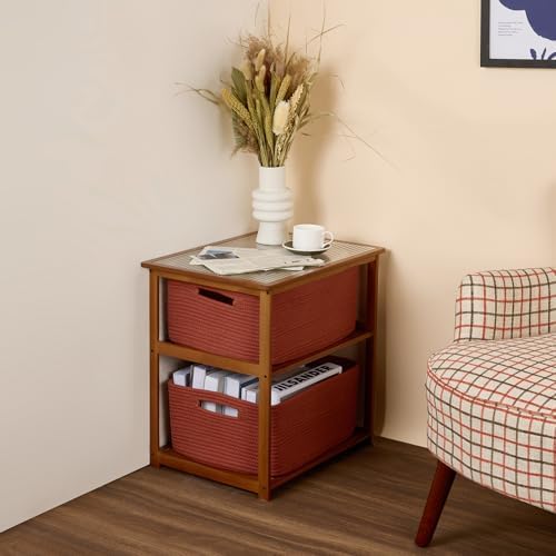 4-Pack Large Storage Baskets 17x13x75 Oxide Red