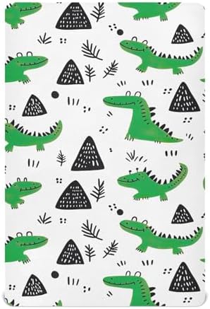 Wassud Cartoon Crocodile Crib Sheets 27x39 Inch Pack