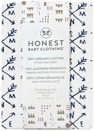 HonestBaby Organic Cotton Crib Sheet Set - White Mini