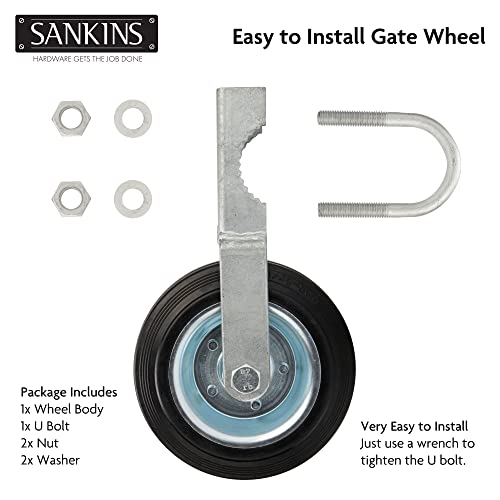 SANKINS Gate Support Wheel 6 Heavy Duty for Metal Swing Gates