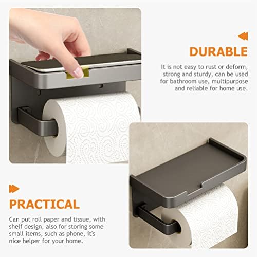 Angoily Toilet Paper Holder with Shelf and Tissue Storage