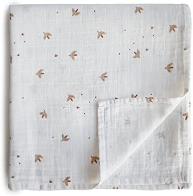 Mushie Muslin Swaddle Blanket - Sparrow