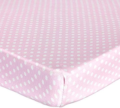 Abstract Mini Crib Cotton Sheets - 24x38 Pink Polka Dot