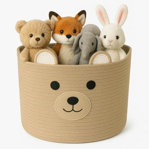 Bear Laundry Baskets with Handles Khaki