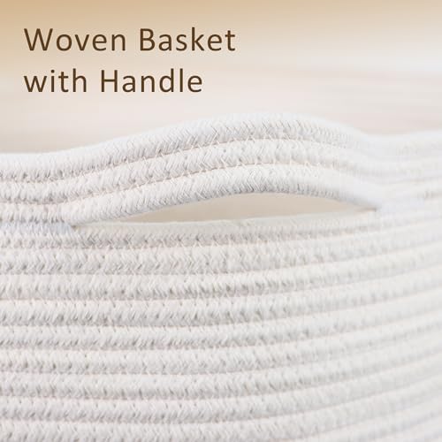 MXMHOME Large Cotton Blanket Basket with Handles 1
