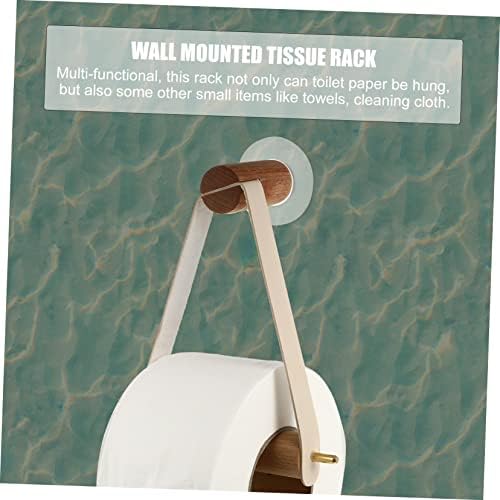 SEWOART Toilet Paper Holder Wall Mounted Wooden Sturdy