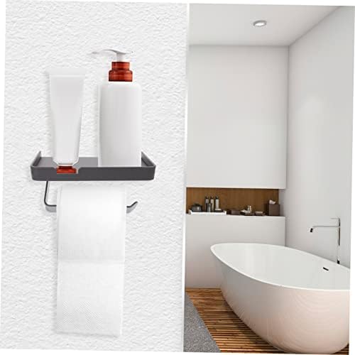 Wall Mount Toilet Paper Holder with Storage Shelf