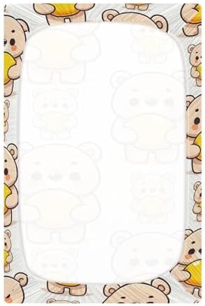 ALAZA Cute Cartoon Bear Crib Sheets for Boys and Girls