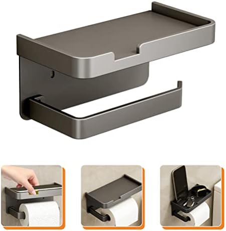 Angoily Toilet Paper Holder with Shelf and Tissue Storage