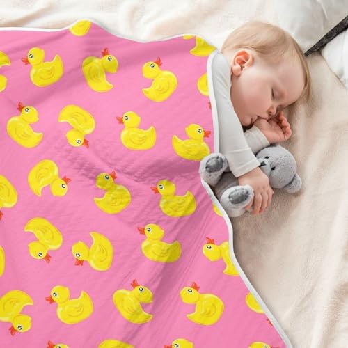 SHJI Baby Swaddle Blanket with Rubber Duck Design