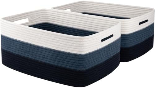 2-Pack Woven Storage Baskets for Shelves and Closets