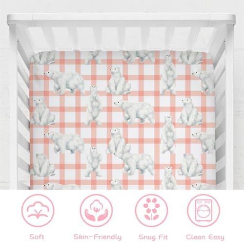 Watercolor Bear Baby Crib Sheet 52x28