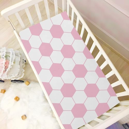 KICPOAY Fitted Crib Sheets Soccer Pattern 39x27in