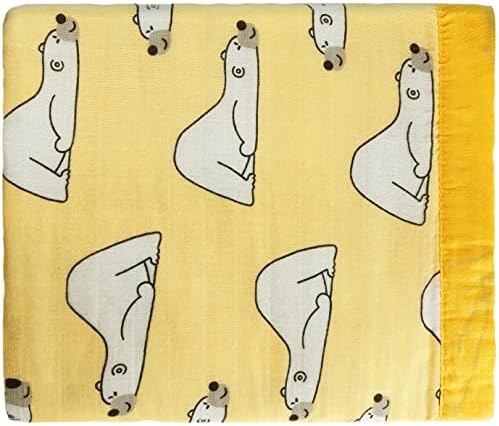 Farmer Mani 4-Layer Muslin Swaddle Blanket with Bear Print